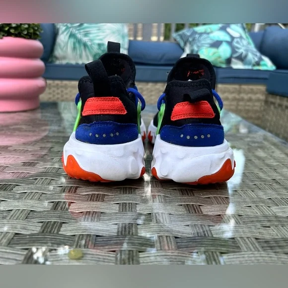 Nike React Presto Black / Neon Green / Orange / Blue Youth Sneaker Size 13C - Picture 4 of 6